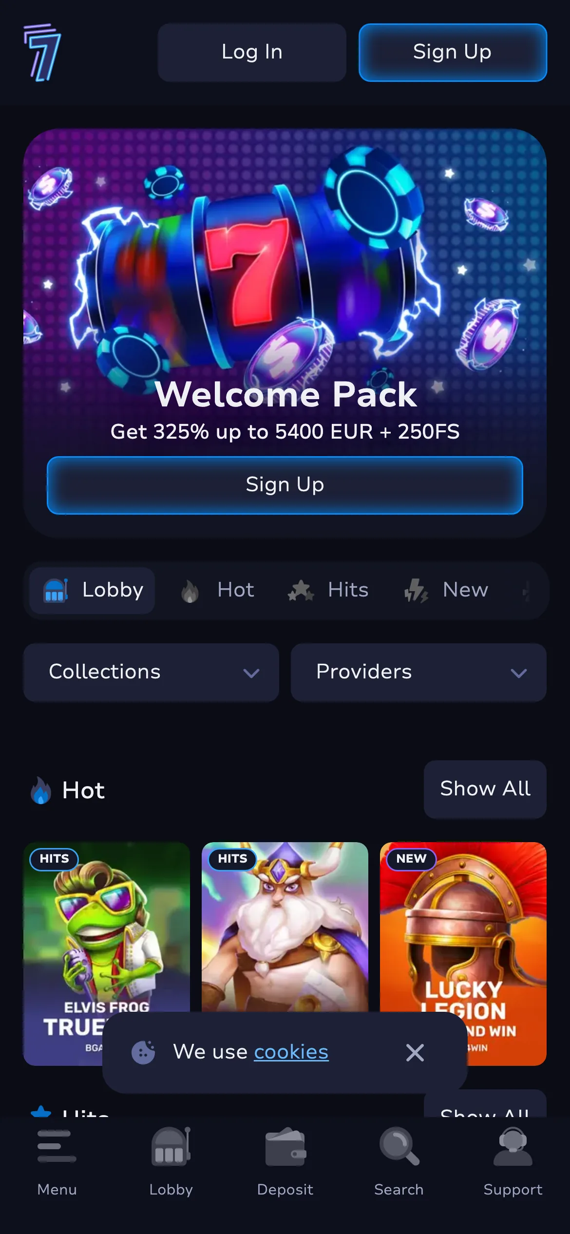 7Bit Casino — mobile-homepage