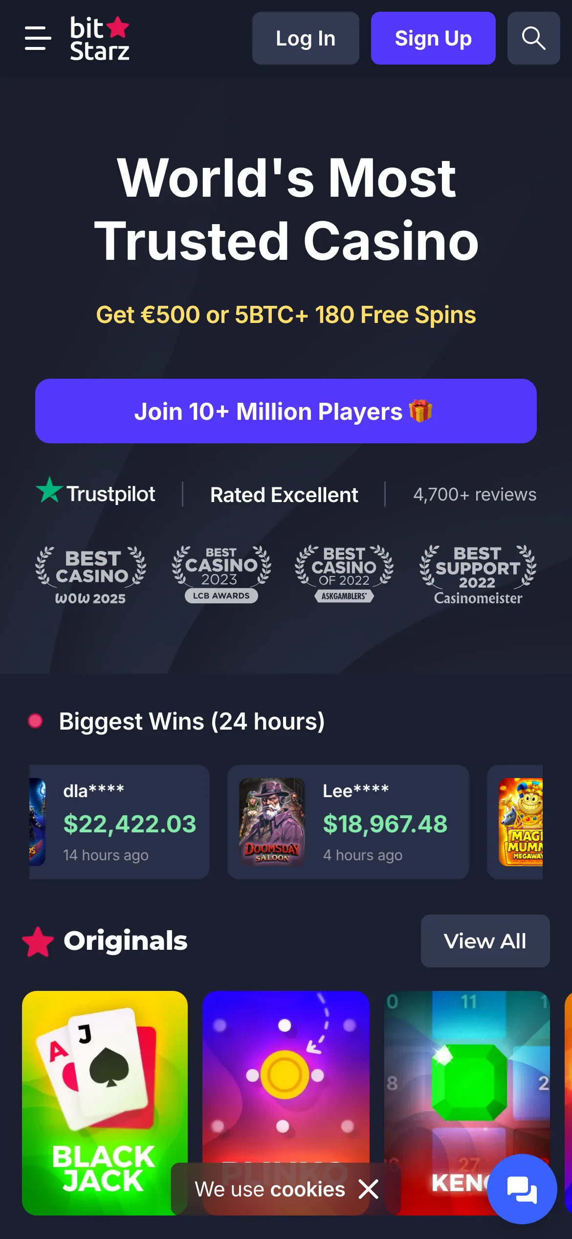 BitStarz — mobile-homepage