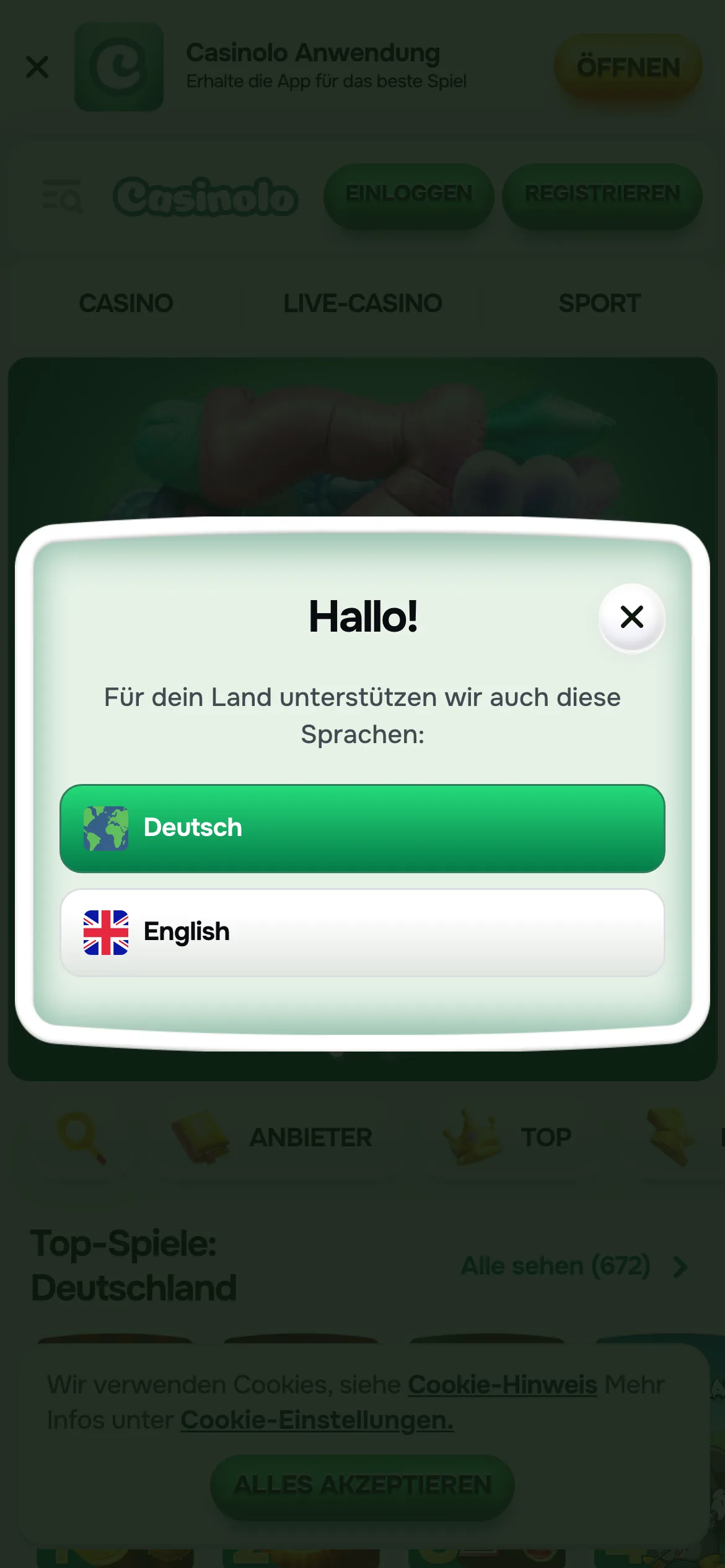 Casinolo — mobile-homepage