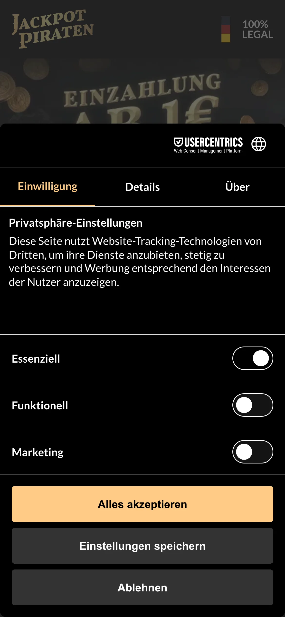 JackpotPiraten — mobile-homepage