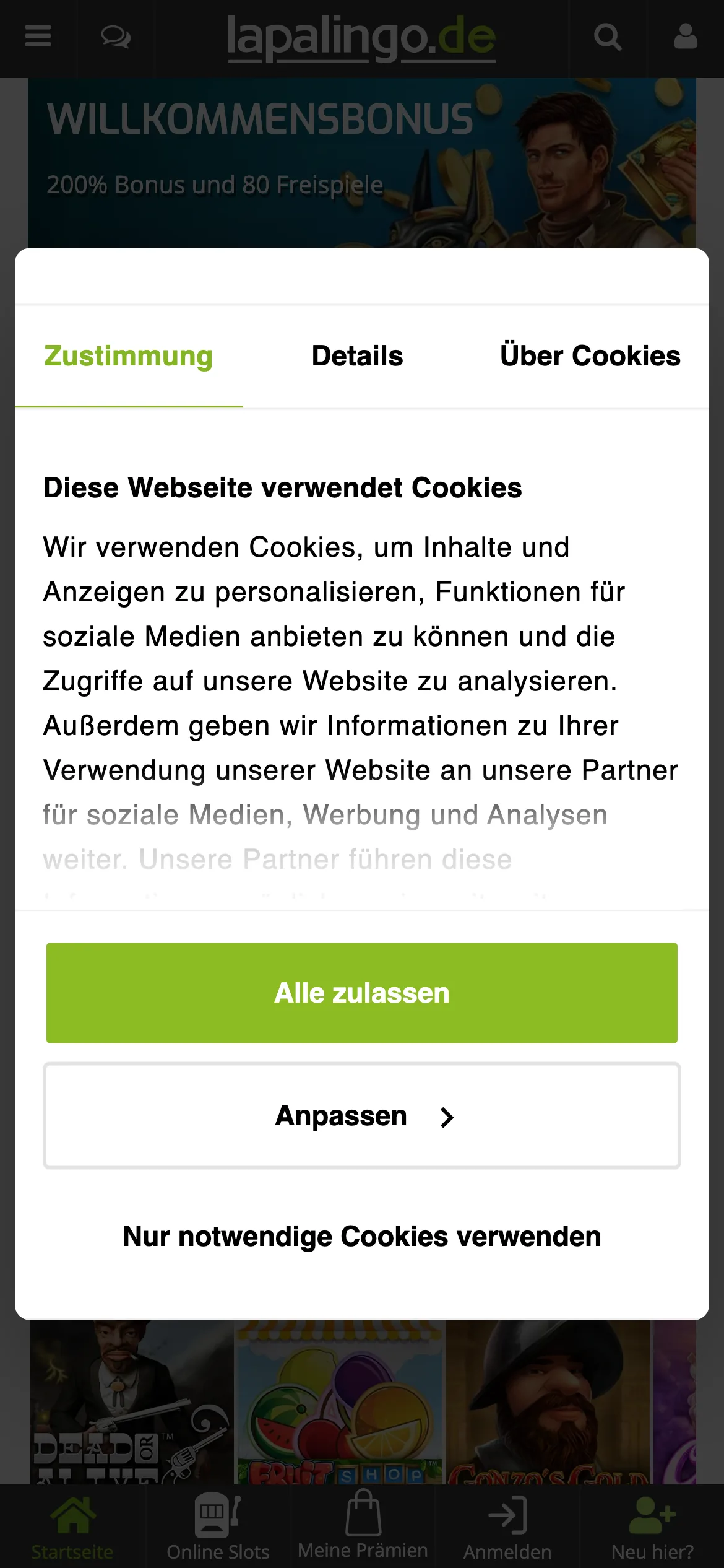 Lapalingo — mobile-homepage
