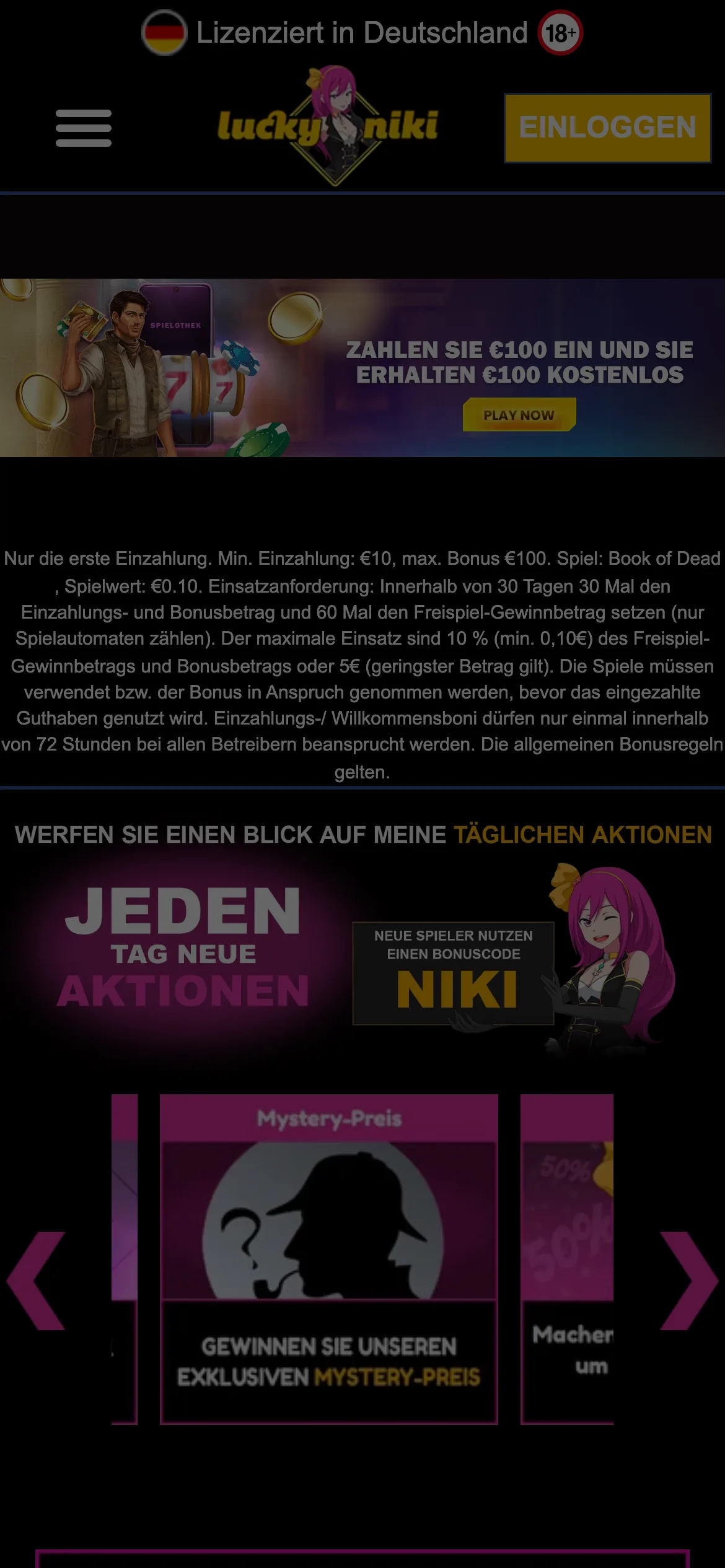 LuckyNiki — mobile-homepage