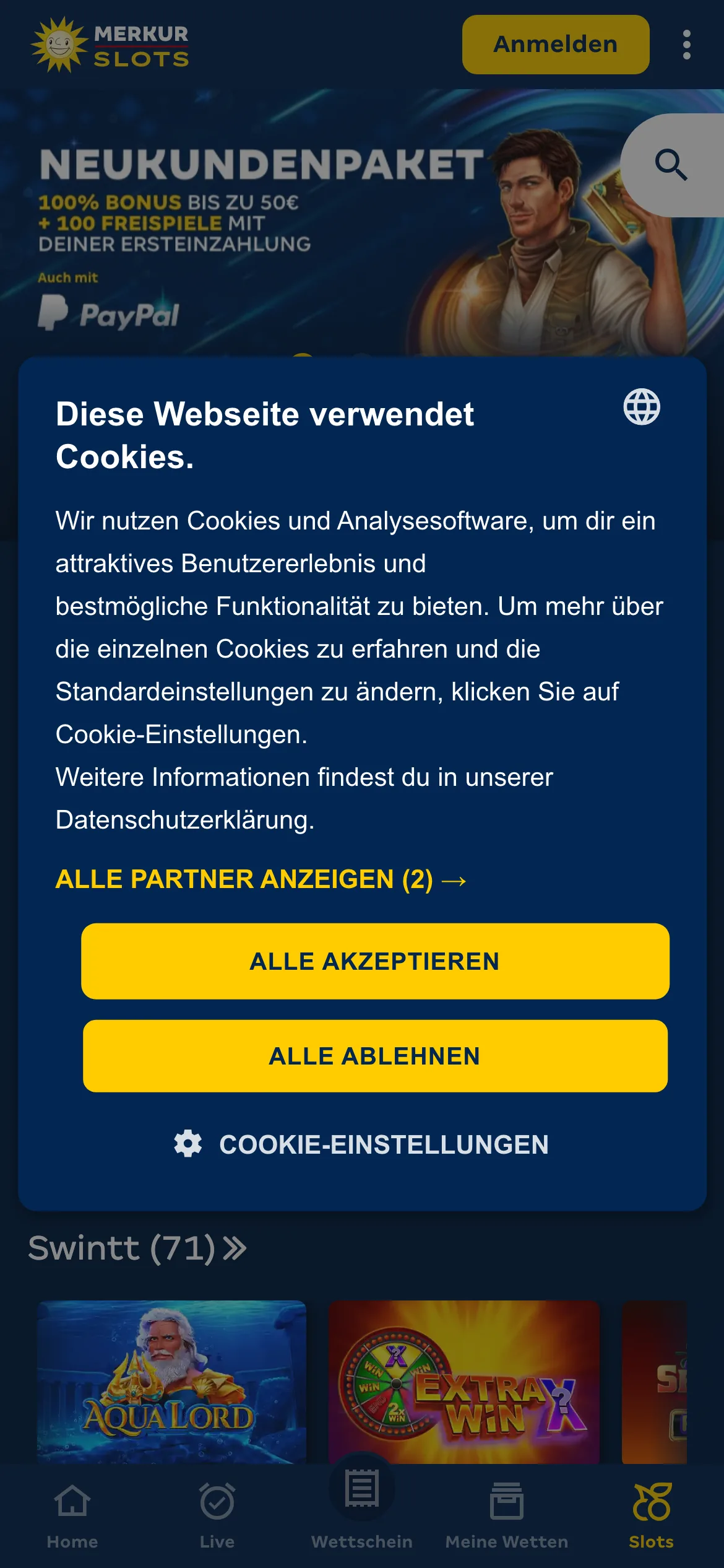 Merkur Slots — mobile-homepage