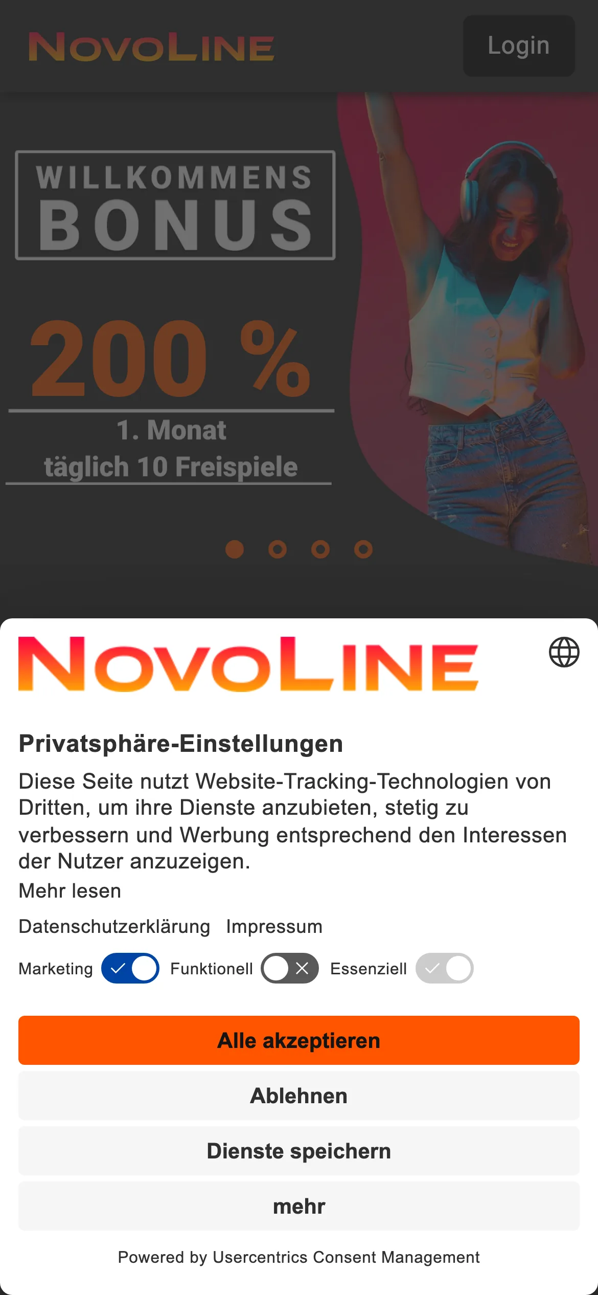 Novoline — mobile-homepage